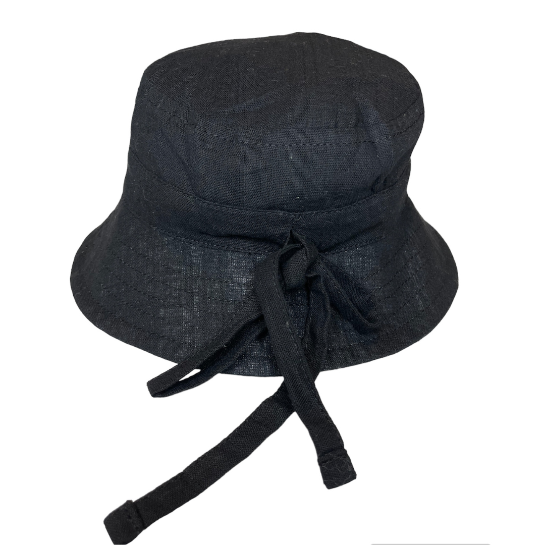 Satin Lined Bucket Hat-Black
