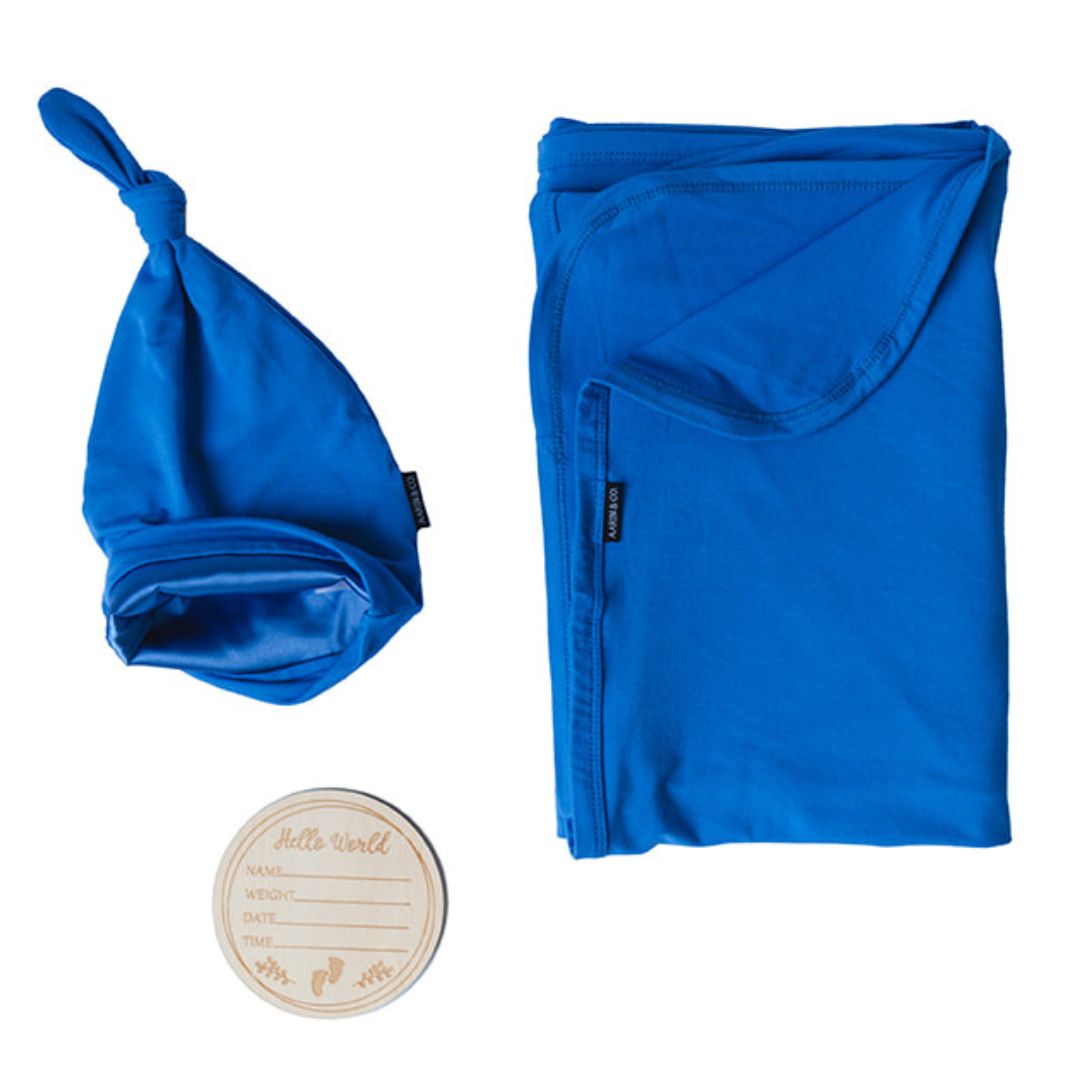 Newborn Swaddle Gift SetAzure Blue Aarin & Co.