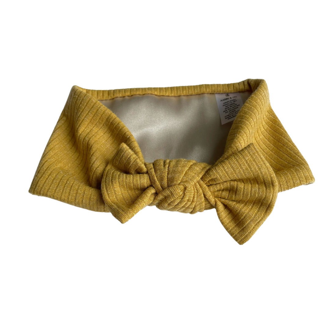 Mustard Ribbed Bow Headband