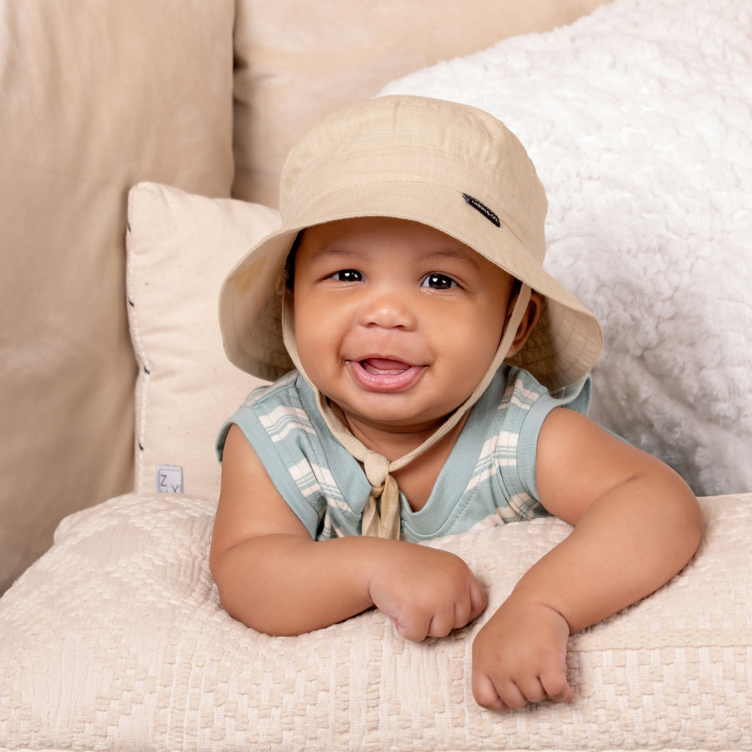 Satin Lined Bucket Hat Tan Aarin Co