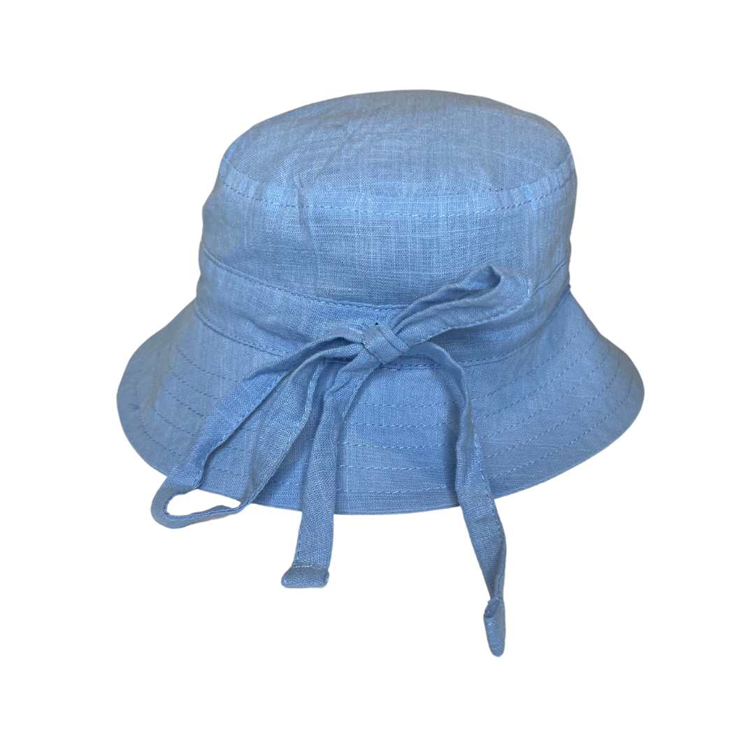 Kids Blue Corduroy Satin Lined Bucket Hat