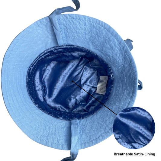 Satin Lined Bucket Hat-Sky Blue