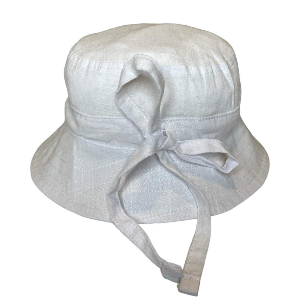 Satin Lined Bucket Hat-White