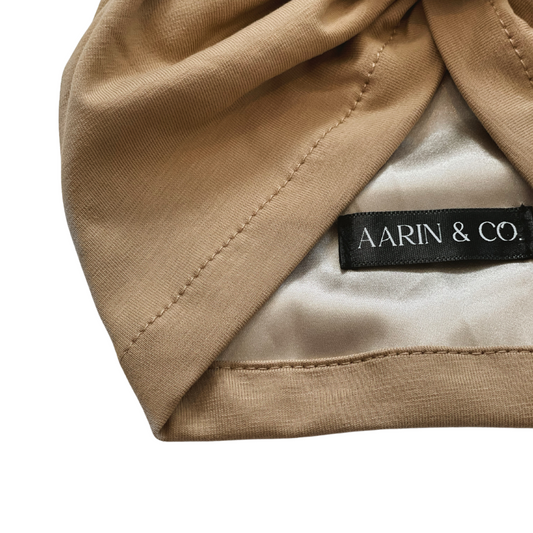 Satin Lined Turban-Caramel