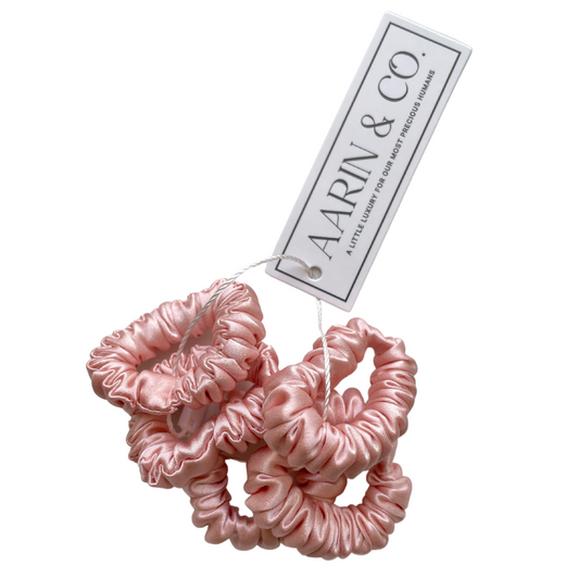 Mini Silk Scrunchie-Rose